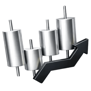 3D-icoon van een candlestick-handelsgrafiek op de over-ons-pagina van Phareauditeau